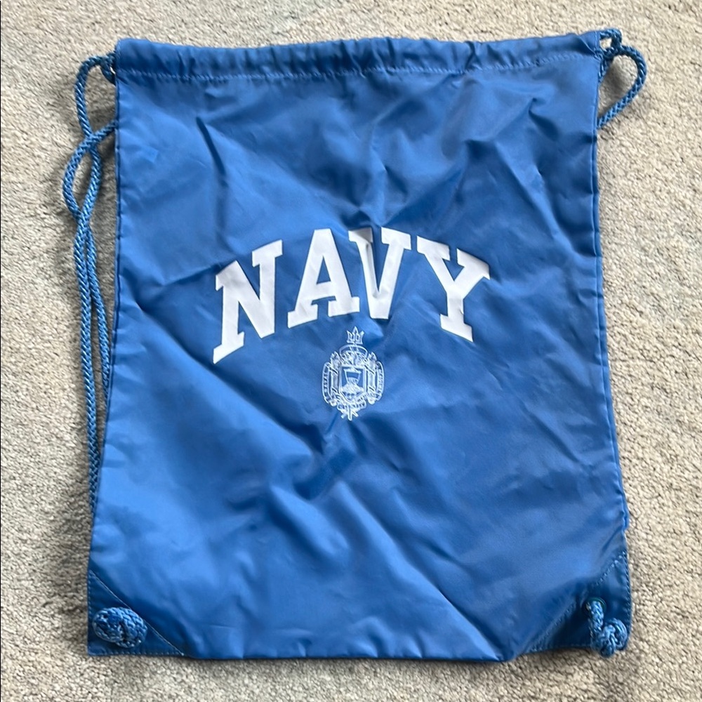 Navy Blue Drawstring Bag